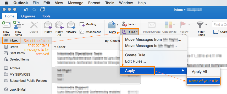 how to archive emails in outlook for mac 2013
